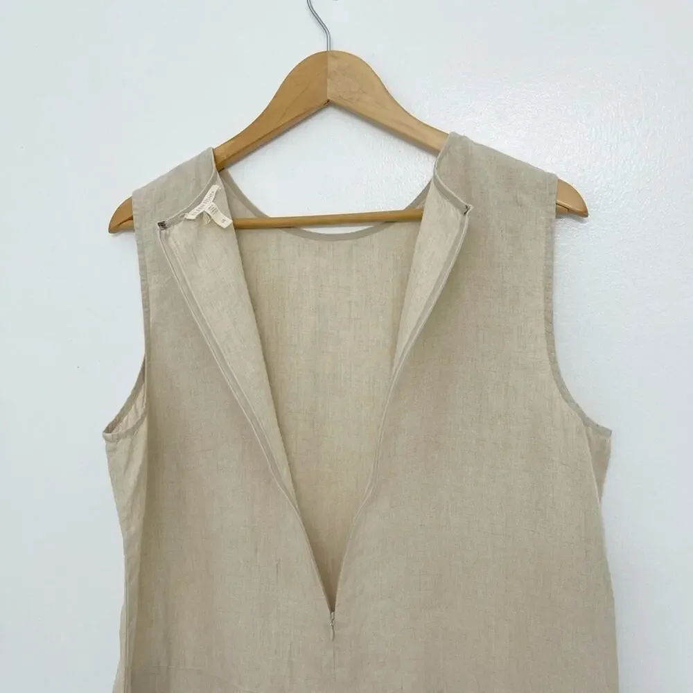 Eileen Fisher Organic Linen Relaxed Romper/Jumpsuit Women’s s Size Large - Picture 11 of 13